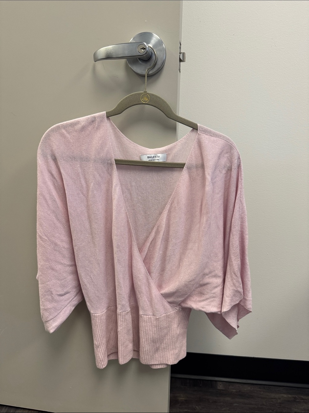 Bailey 44 Light Pink Draped Wrap Top